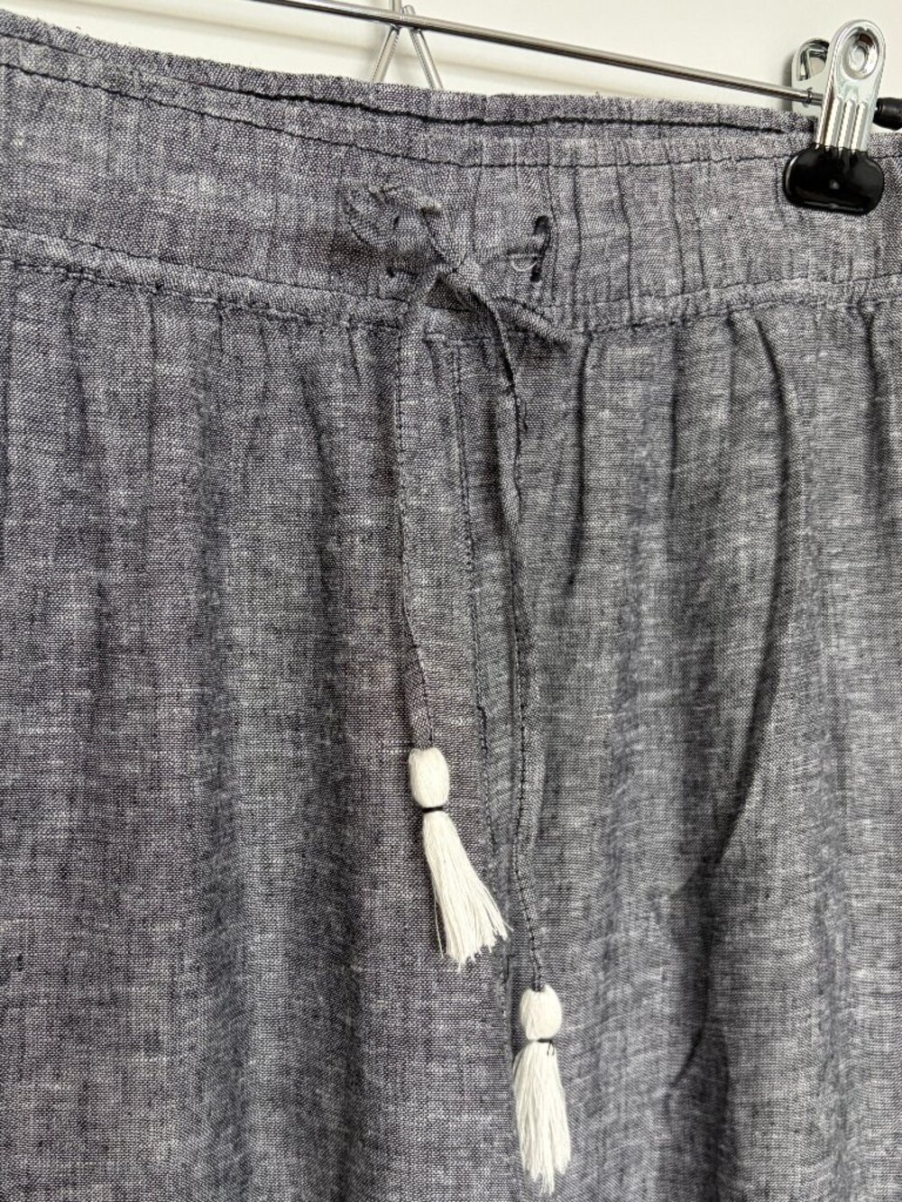 C&C California Gray Wide Leg Linen Cropped Pant XL - Picture 3 of 8
